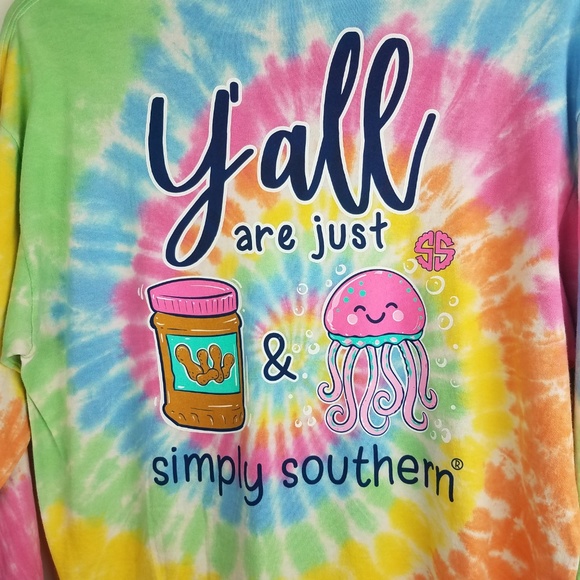 NWT Simply Southern Preppy PBJ-Tie Dye XL LS Shirt - Picture 5 of 5